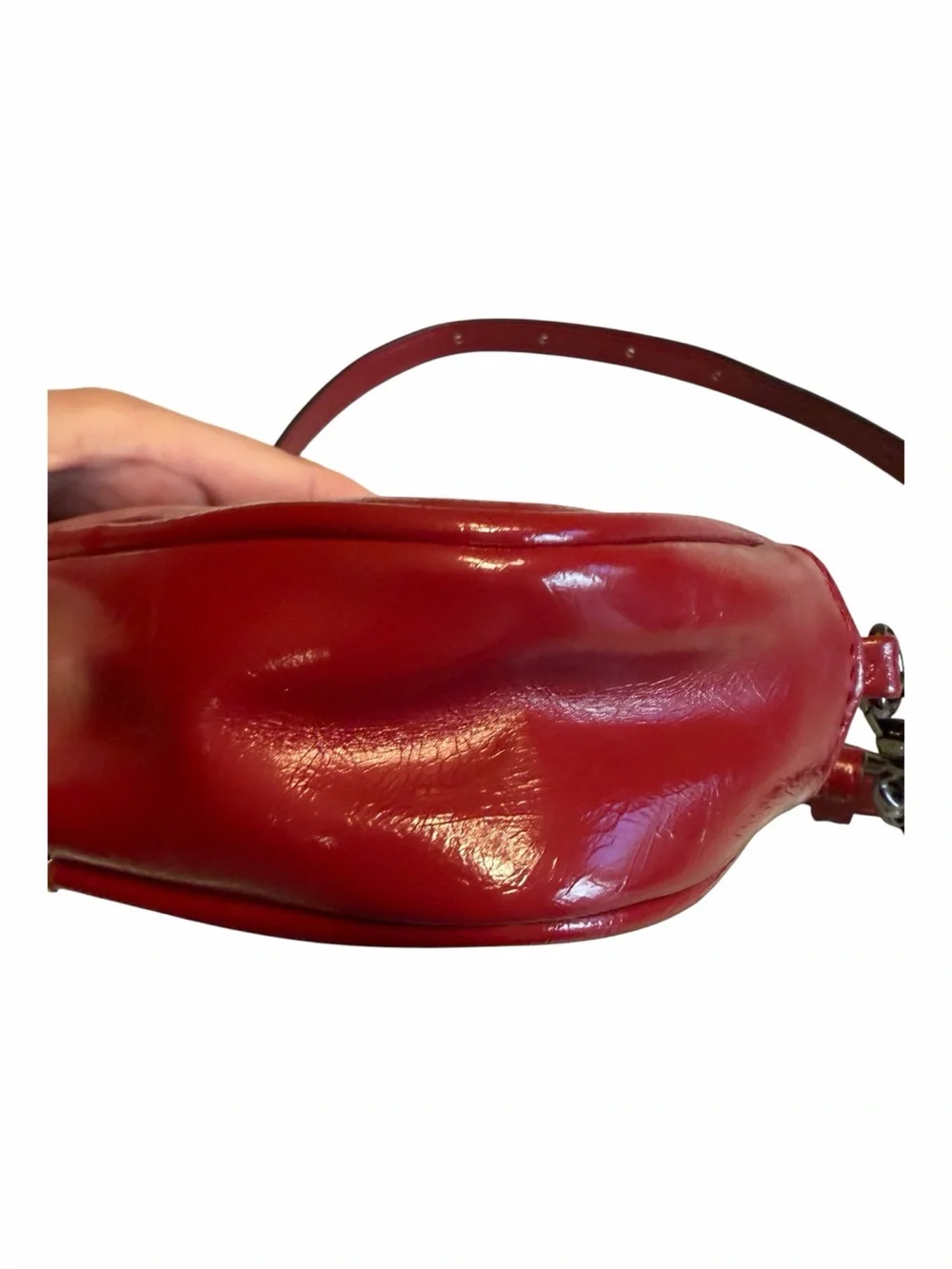 DKNY Red Leather Mini Camera Crossbody Bag